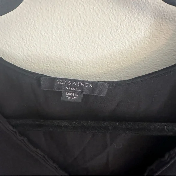 All Saints Small Black Emelyn Tonic Short Sleeve Tee Staple - Picture 12 of 12